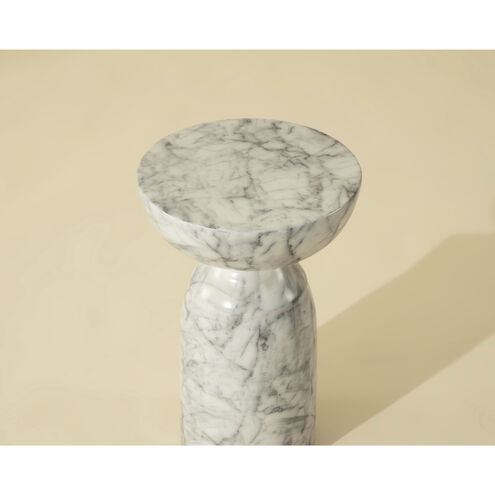 Goya 20 X 13.5 inch Marble Look / White Outdoor End Table